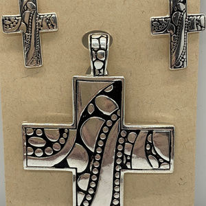 Free Spirit Cross Pendant & Earring Set NEW